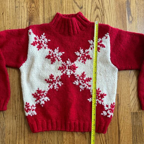 VTG Express Tricot Womens Small Christmas Sweater Wool Snowflake Holiday Chunky - Picture 4 of 16